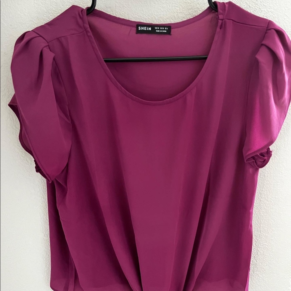 Pink Lightweight Blouse with Tie in Front